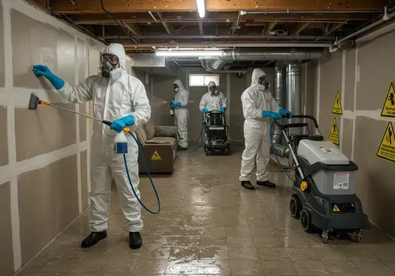 Basement Moisture Removal and Structural Drying process in Calabash, NC